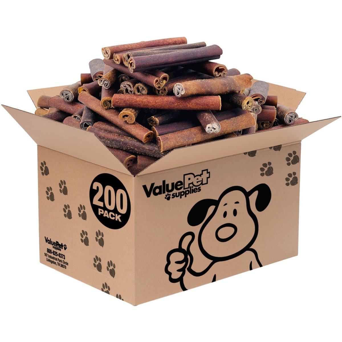 ValueBull Collagen Sticks For Dogs, Bully Sticks & Rawhide Alternative, Super Jumbo 6 Inch, 200 Count BULK PACK - ValuePetSupplies
