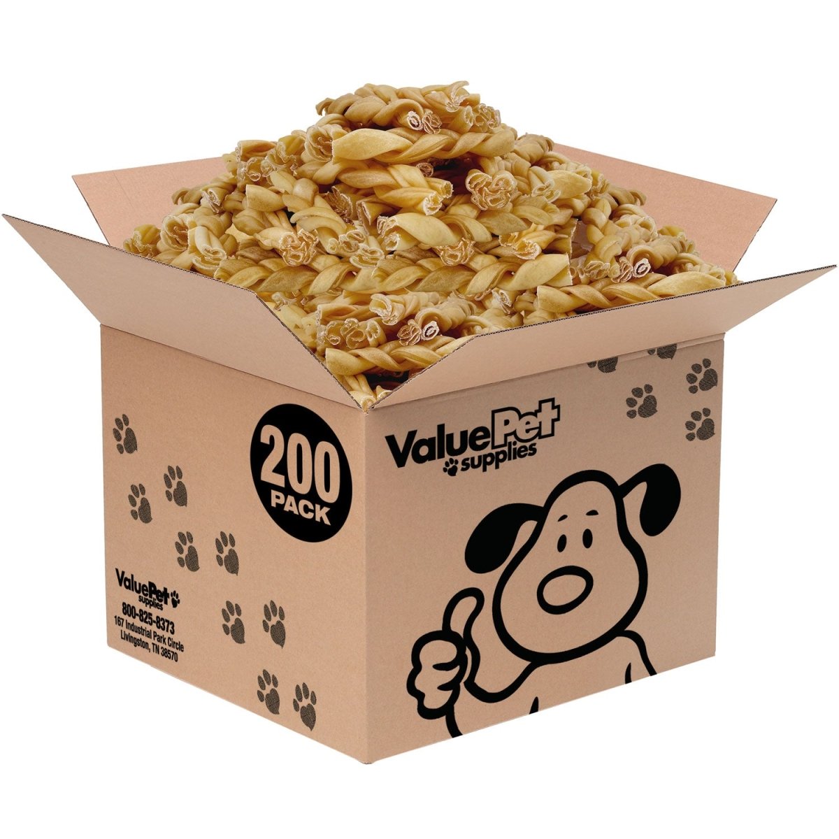 ValueBull Buffalo Collagen Braided Sticks, Bully Sticks & Rawhide Alternative, Thick 6 Inch, 200 ct BULK PACK - ValuePetSupplies