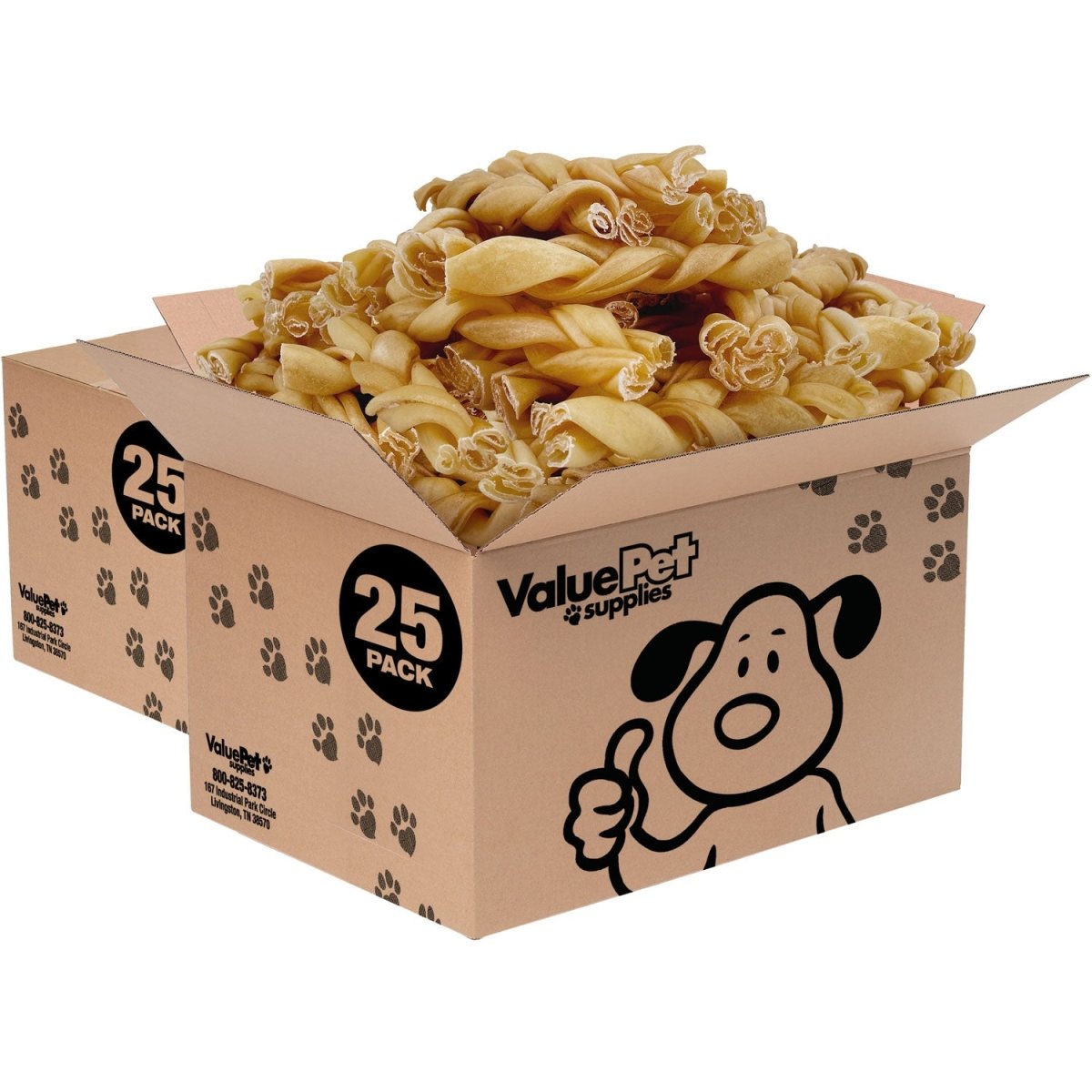 ValueBull Buffalo Collagen Braided Sticks, Bully Sticks & Rawhide Alternative, Thick 6 Inch, 50 Count BULK PACK - ValuePetSupplies