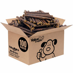ValueBull Buffalo Collagen Sticks for Dogs, 6 Inch Thick Chews, Natural Long-Lasting Dog Treats, 100 Count Bulk Pack - Thick - 100 Sticks