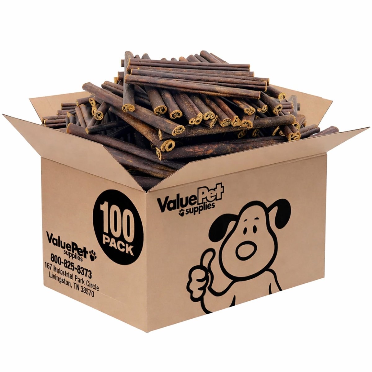 ValueBull Buffalo Collagen Sticks for Dogs, 6 Inch Thick Chews, Natural Long-Lasting Dog Treats, 100 Count Bulk Pack - Thick - 100 Sticks
