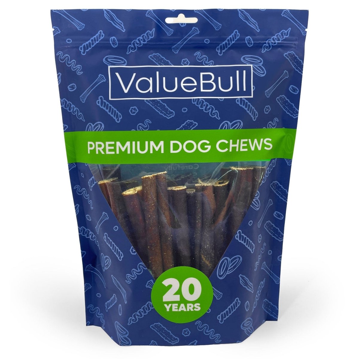 ValueBull Collagen Sticks For Dogs, Bully Sticks & Rawhide Alternative, Thick 6 Inch, 25 Count - ValuePetSupplies