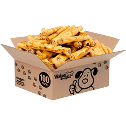 ValueBull USA Retriever Rolls for Small Dogs, Premium Rawhide, Thin 5 - 6 Inch, Chicken Infused, 100 Count - ValuePetSupplies