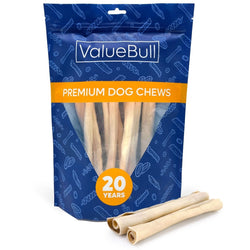 ValueBull USA Retriever Rolls for Small Dogs, Premium Rawhide, Thin 5 - 6 Inch, 10 Count - ValuePetSupplies