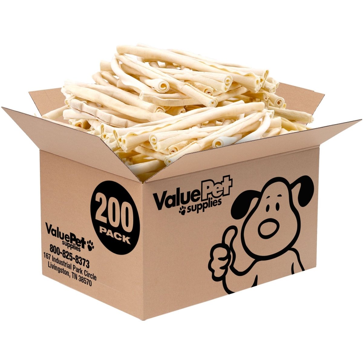 ValueBull USA Retriever Rolls for Small Dogs, Premium Rawhide, Thin 10 Inch, 200 Count BULK PACK - ValuePetSupplies