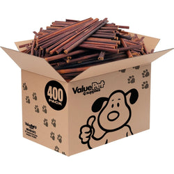 ValueBull Collagen Sticks For Small Dogs, Bully Sticks & Rawhide Alternative, Thin 12 in, 400 ct WHOLESALE PACK - ValuePetSupplies