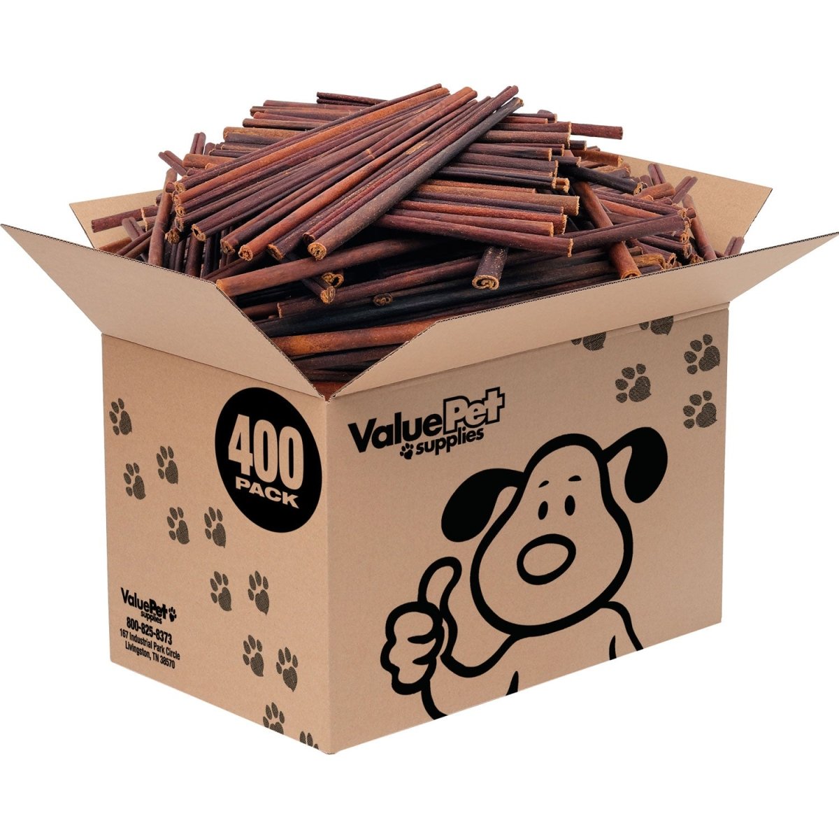 ValueBull Collagen Sticks For Small Dogs, Bully Sticks & Rawhide Alternative, Thin 12 in, 400 ct WHOLESALE PACK - ValuePetSupplies