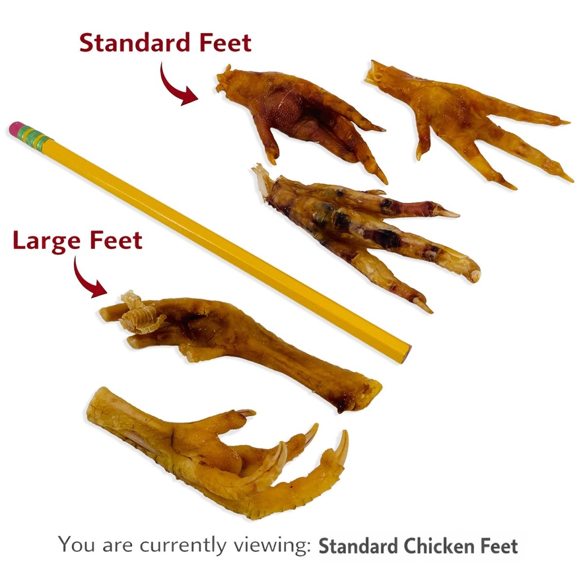 ValueBull Chicken Feet for Dogs, 25 Count - Chicken Feet - 25 Feet