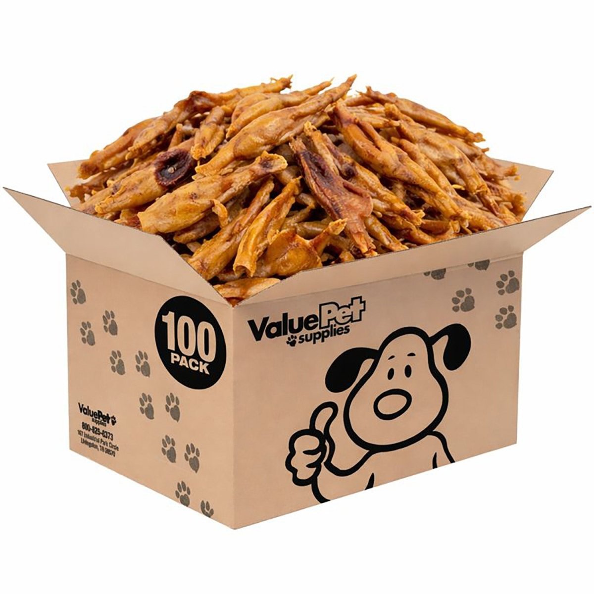 ValueBull Chicken Feet for Dogs, Large, 100 Count Bulk Pack - ValuePetSupplies