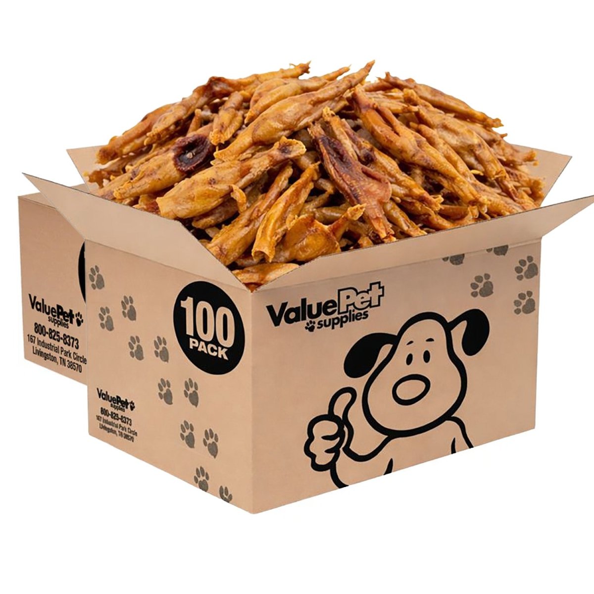 ValueBull Chicken Feet for Dogs, Large, 200 Count Bulk Pack - ValuePetSupplies