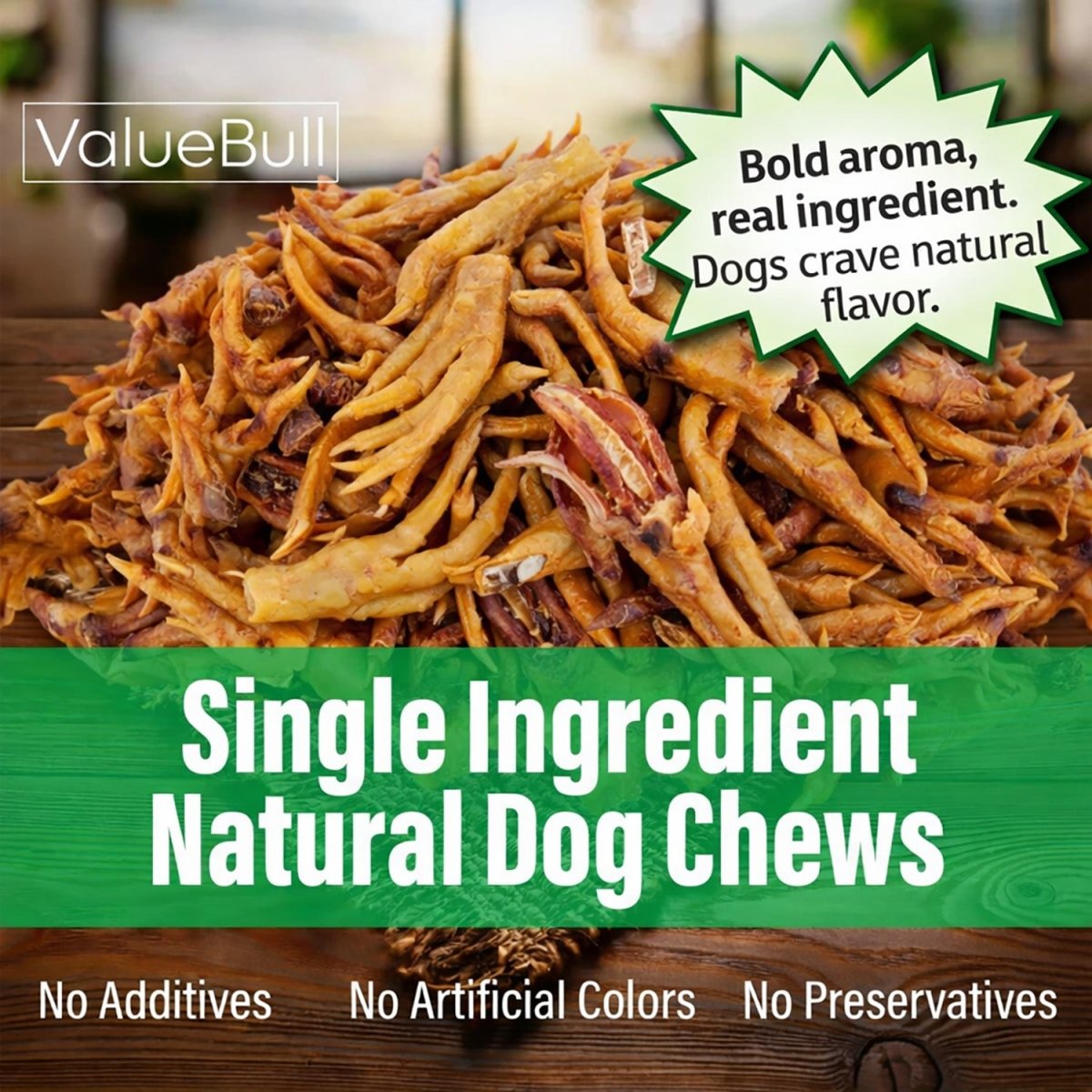 ValueBull Chicken Feet for Dogs, Large, 25 Count - Large - 25 Feet