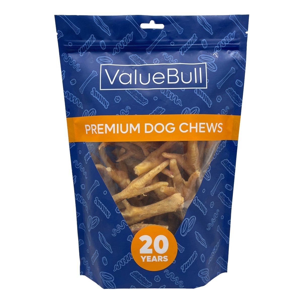 ValueBull Chicken Feet for Dogs, Large, 25 Count - ValuePetSupplies