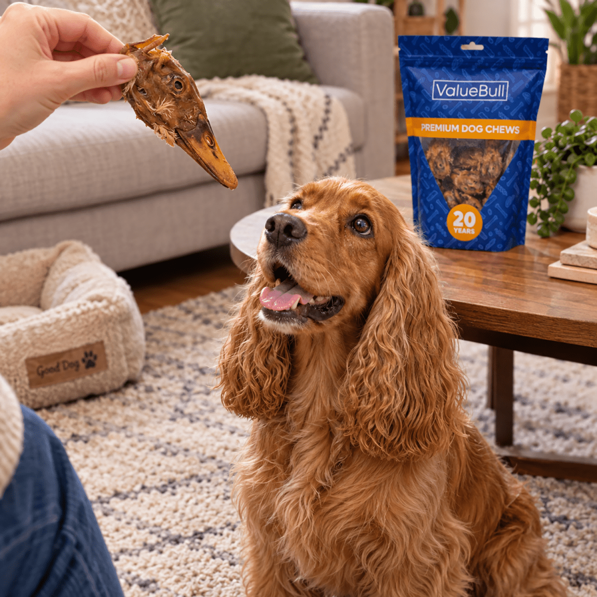 ValueBull Duck Heads for Dogs, 200 Count Wholesale Pack - ValuePetSupplies