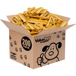 ValueBull USA Pig Skin Retriever Rolls, 6 Inch, Smoked, 200 Count BULK PACK - ValuePetSupplies