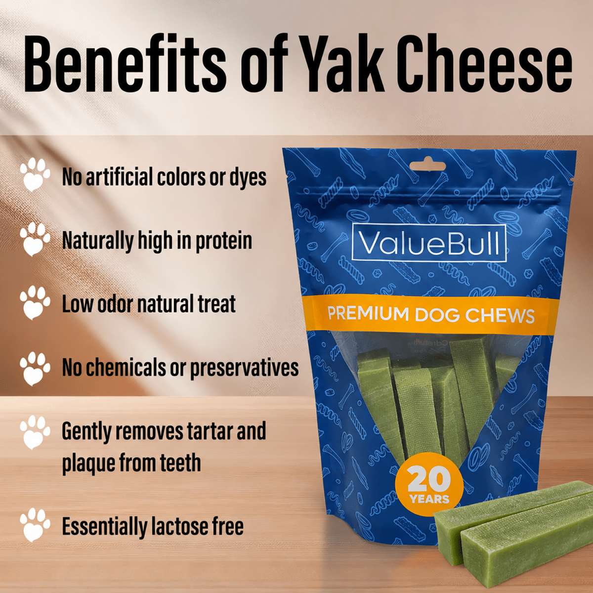 ValueBull Himalayan Yak Cheese Dog Chews, Mint, Large, 100 Count Wholesale Pack - ValuePetSupplies