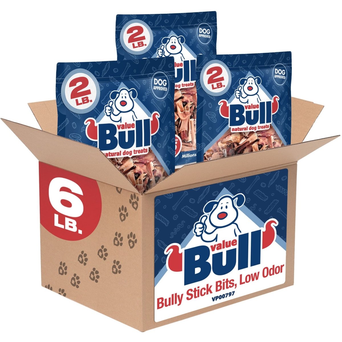 ValueBull Bully Stick Bits, Natural Dog Chews, 6 Pounds - ValuePetSupplies