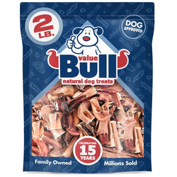 ValueBull Bully Stick Bits, Natural Dog Chews, 2 Pounds - ValuePetSupplies
