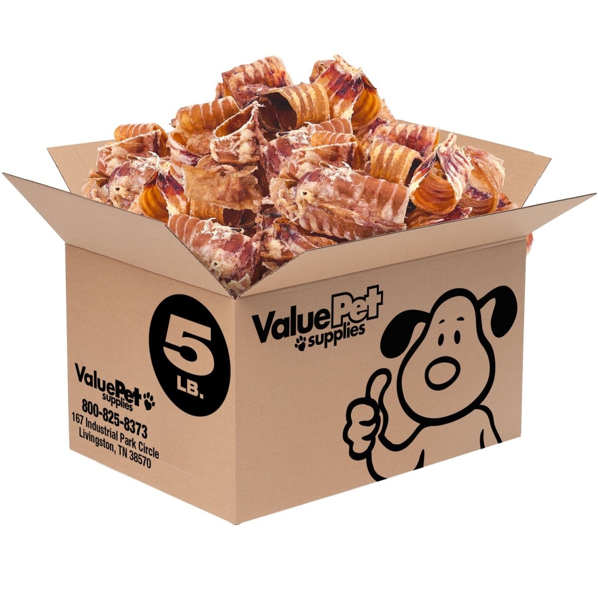ValueBull Beef Trachea Bites, Premium, 5 Pounds BULK PACK - ValuePetSupplies