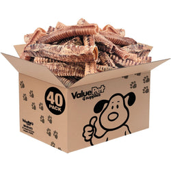 ValueBull Beef Trachea Dog Treats 10 - 12 Inch, 40 Count Bulk Pack - ValuePetSupplies