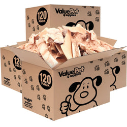 ValueBull Beef Cheek Slices, Long Lasting Dog Chews, Thick 4 - 6 Inch, 480 Count BULK PACK - ValuePetSupplies