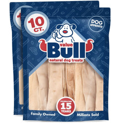 ValueBull Beef Cheek Slices, Long Lasting Dog Chews, Thick 9 - 10 Inch, 20 Count - ValuePetSupplies
