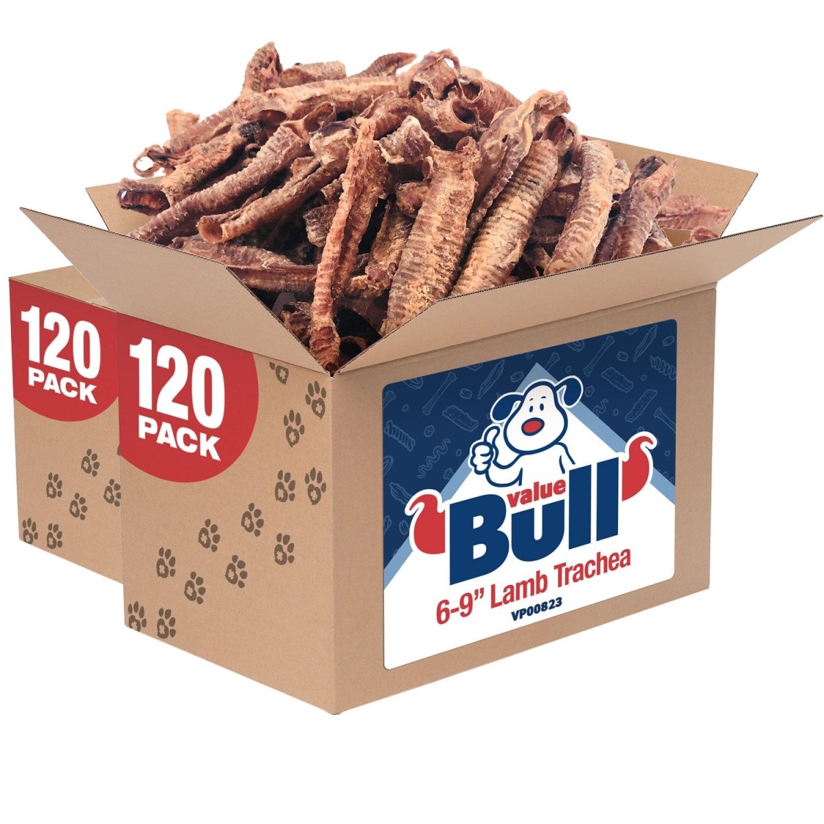 ValueBull Lamb Trachea for Dogs, Premium, 4 - 9 Inch, 240 Count, BULK PACK - ValuePetSupplies