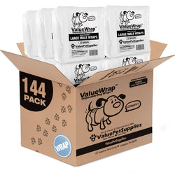ValueWrap Male Wraps, Disposable Dog Diapers, 1 - Tab Large, Lavender, 144 Count - ValuePetSupplies