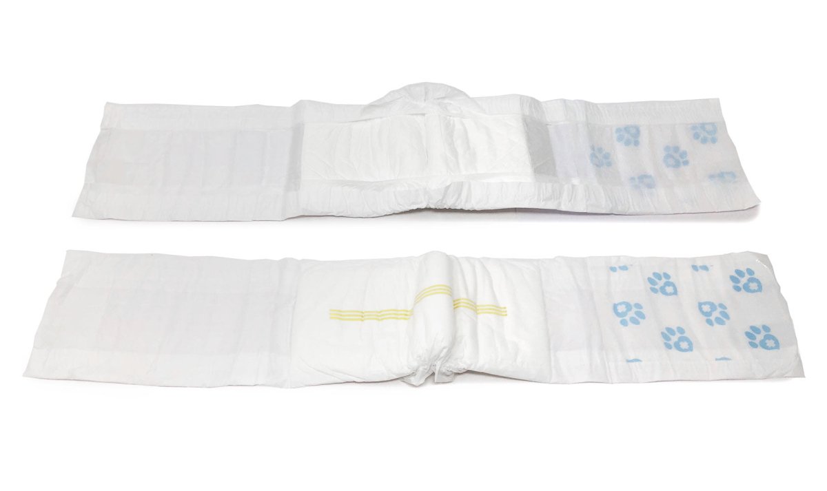 ValueWrap Male Wraps, Disposable Dog Diapers, 1 - Tab Large, Lavender, 72 Count - ValuePetSupplies