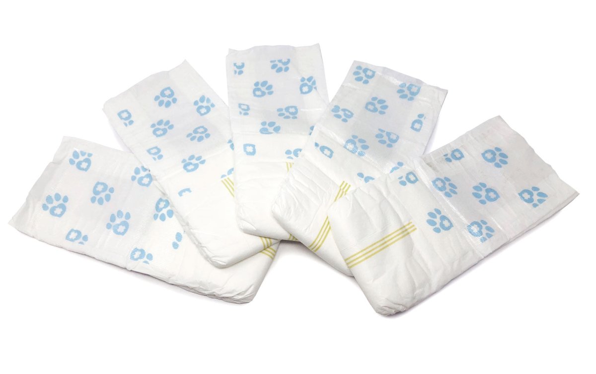 ValueWrap Male Wraps, Disposable Dog Diapers, 1 - Tab Medium, Lavender, 72 Count - ValuePetSupplies