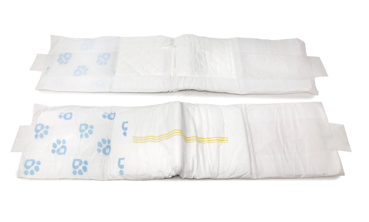 ValueWrap Male Wraps, Disposable Dog Diapers, 1 - Tab Medium, Lavender, 72 Count - ValuePetSupplies
