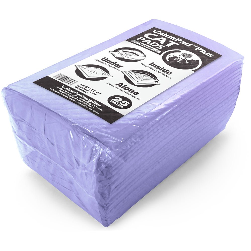 ValuePad Plus Cat Litter Pads, 16.9x11.4 Inch, Lavender Scent, 50 Count - Breeze Compatible Refills - ValuePetSupplies