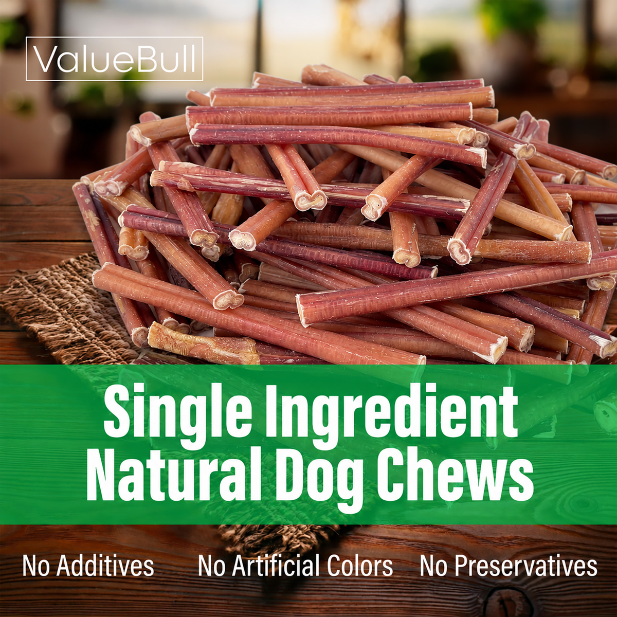 ValueBull Odor Free Bully Sticks for Small Dogs, Thin 6 Inch, 200 Count - 200