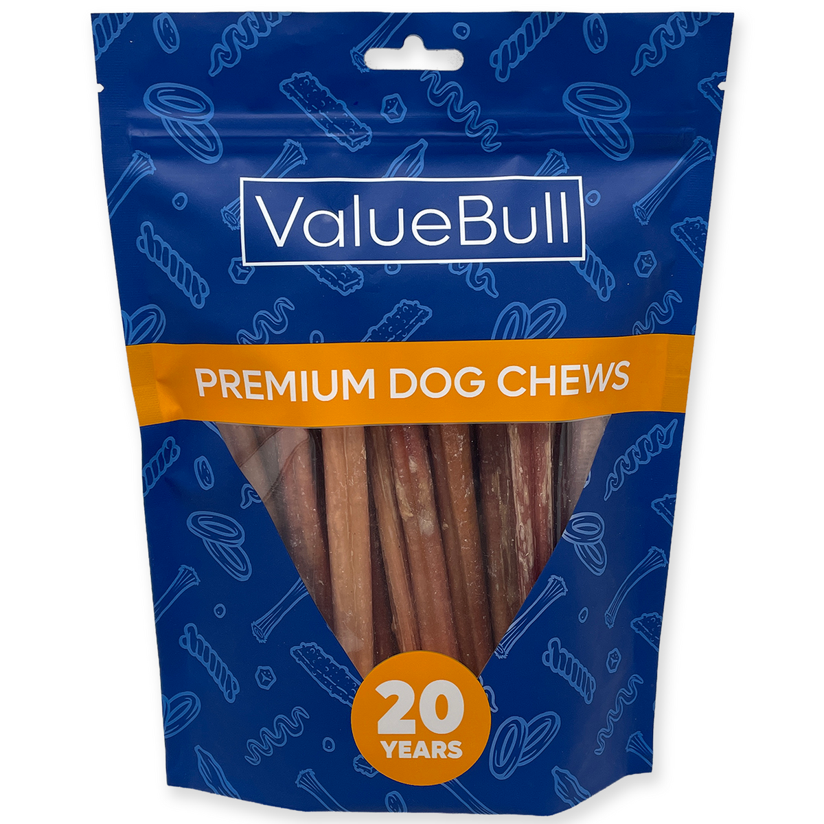 ValueBull Odor Free Bully Sticks for Small Dogs, Thin 6 Inch, 25 Count - 25