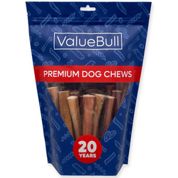 ValueBull Odor Free Bully Sticks for Large Dogs, Jumbo 6 Inch, 25 Count - 25