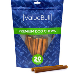 ValueBull Buffalo Collagen Sticks for Small Dogs, 6 Inch Thin Chews, Natural Dog Treats, 10 Count - Thin - 10 Sticks