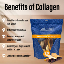 ValueBull USA Collagen Dog Chews, Fun Shapes Variety Mix, Natural Long-Lasting Dog Treats, 5 Pound Bulk Pack