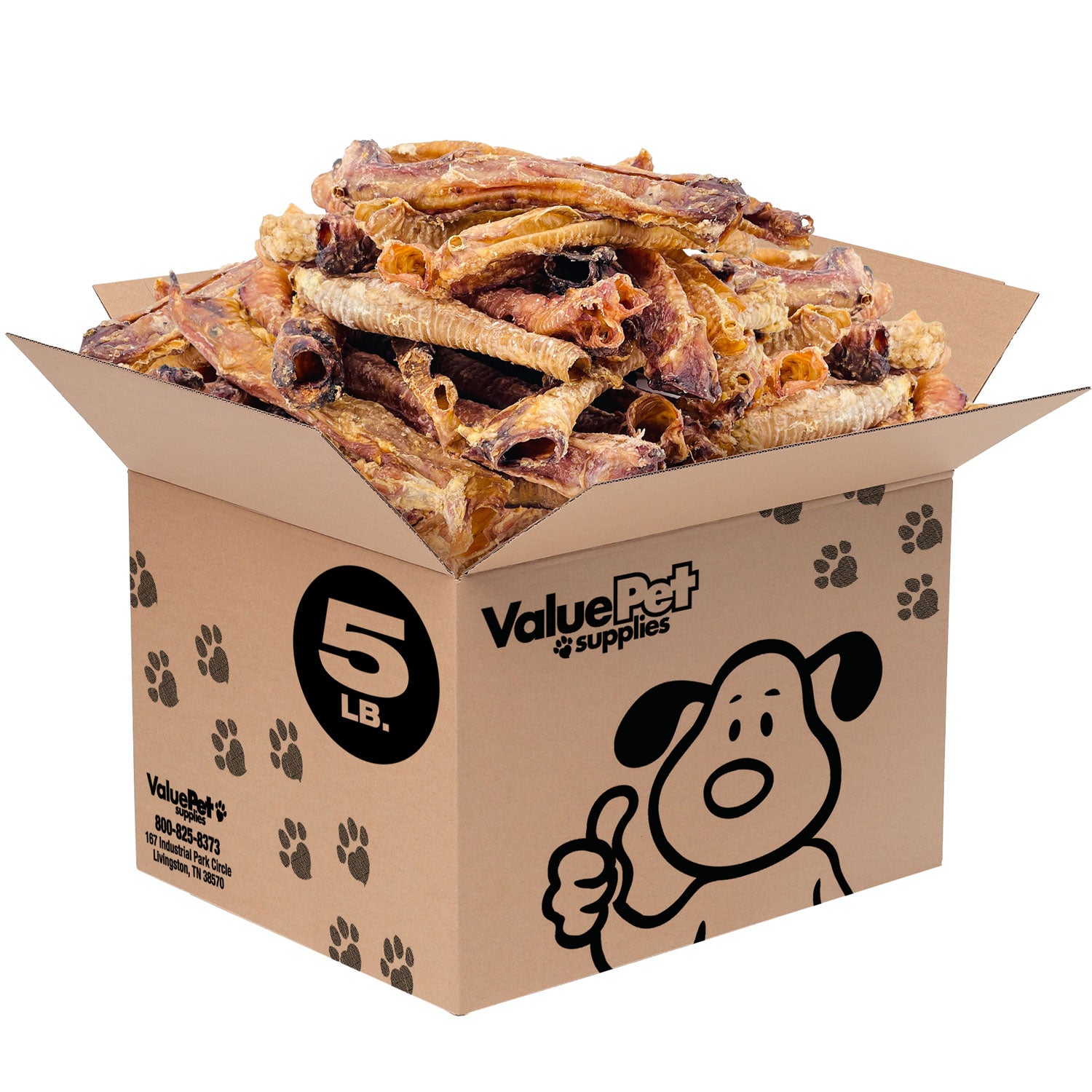 ValueBull Lamb Trachea for Dogs, Premium, 4-9 Inch, 5 Pound Bulk Pack - Trachea  - 5 Pound