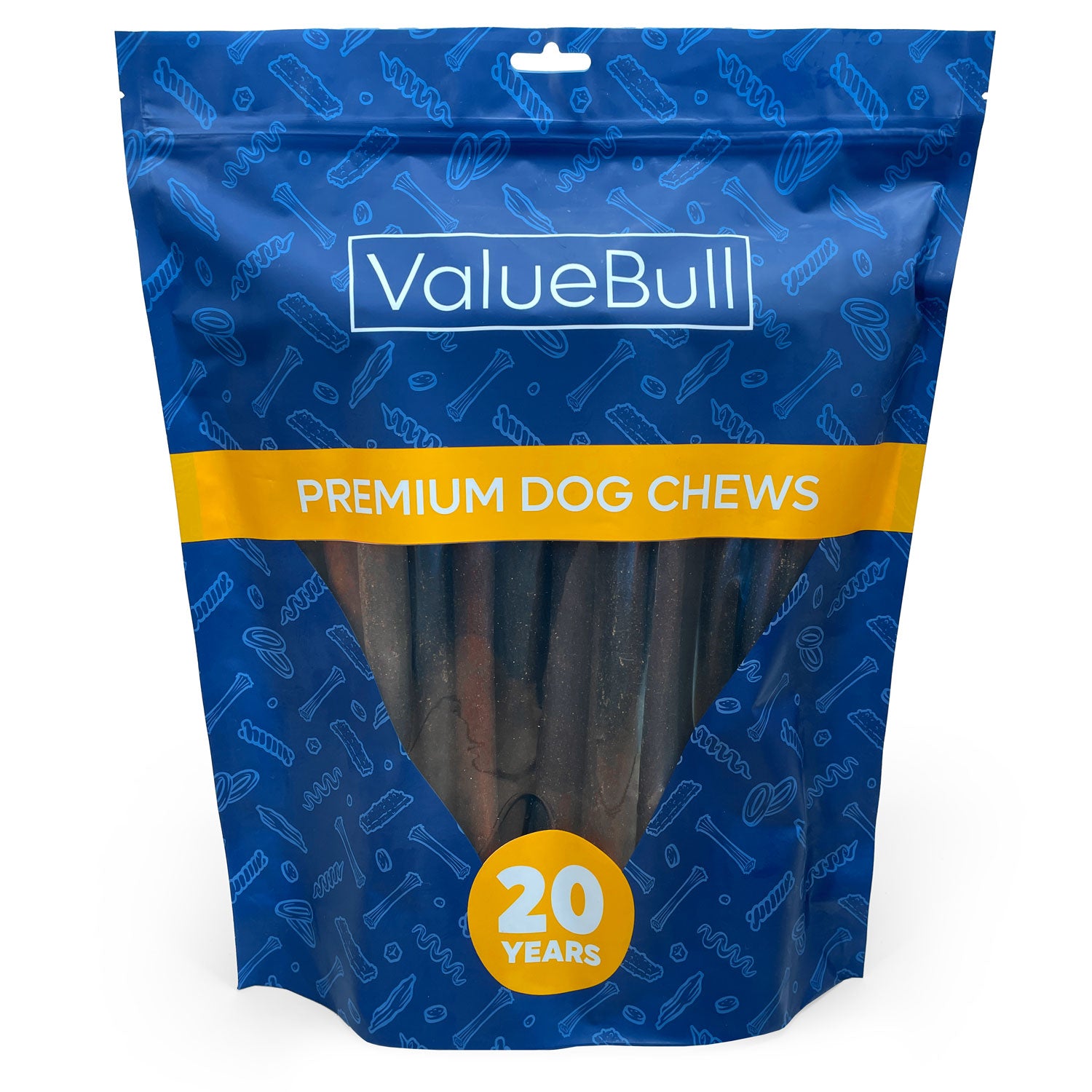 ValueBull Collagen Sticks for Dogs, 12 Inch Jumbo Chews, Natural Long-Lasting Dog Treats, 25 Count - Jumbo - 25 Sticks