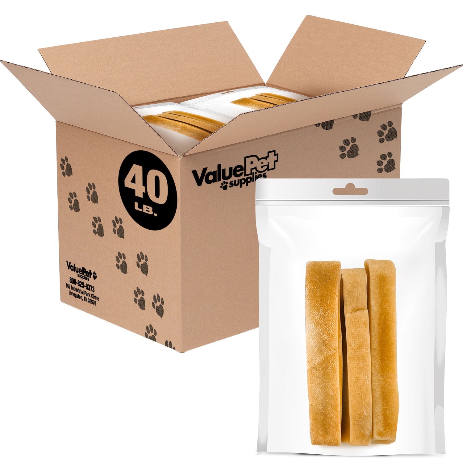 ValueBull Himalayan Yak Cheese Dog Chews, Large, 40 Pound Resale Packs (3 bars per bag)