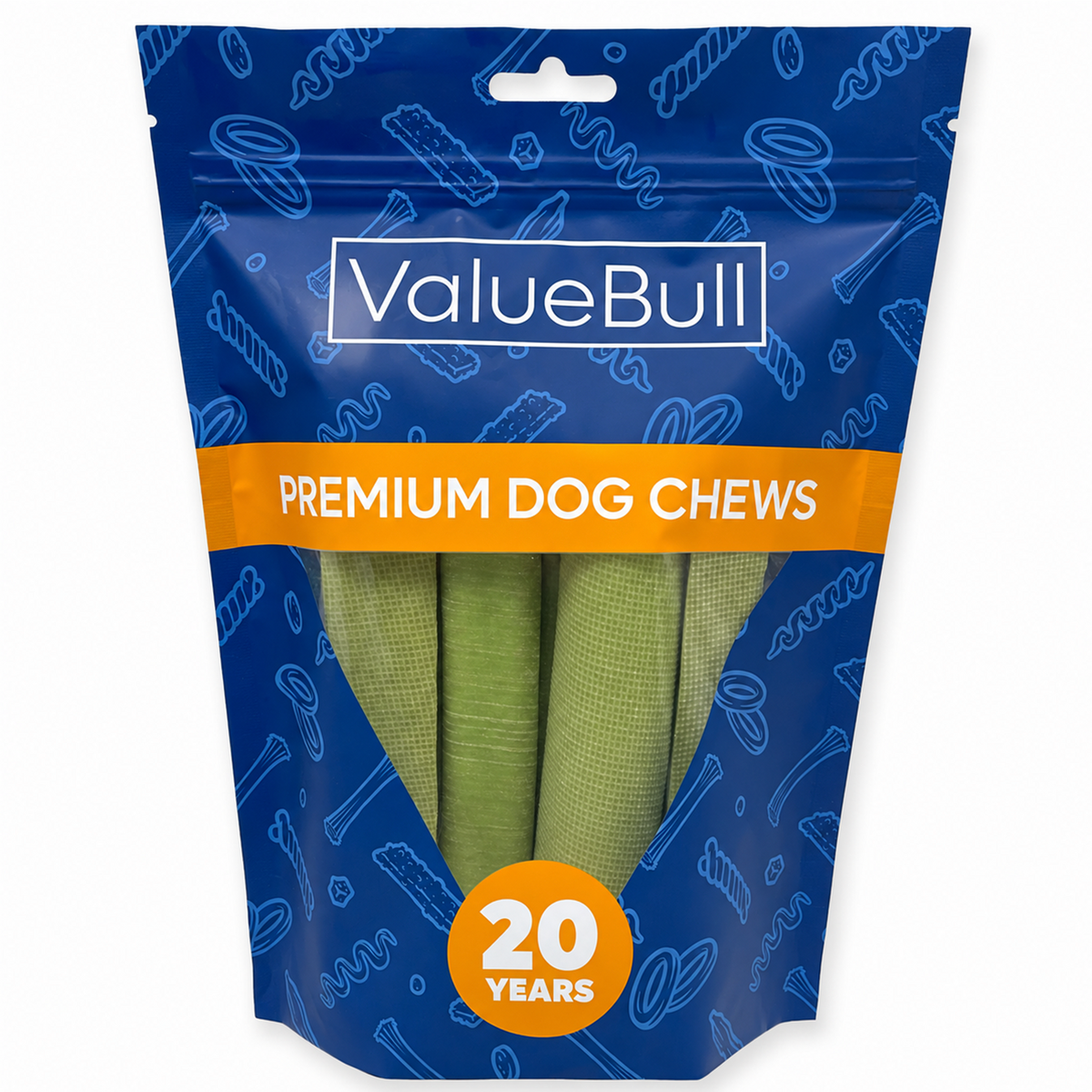 ValueBull Himalayan Yak Cheese Dog Chews, Mint, Large, 5 Count - Mint - 5 Bars