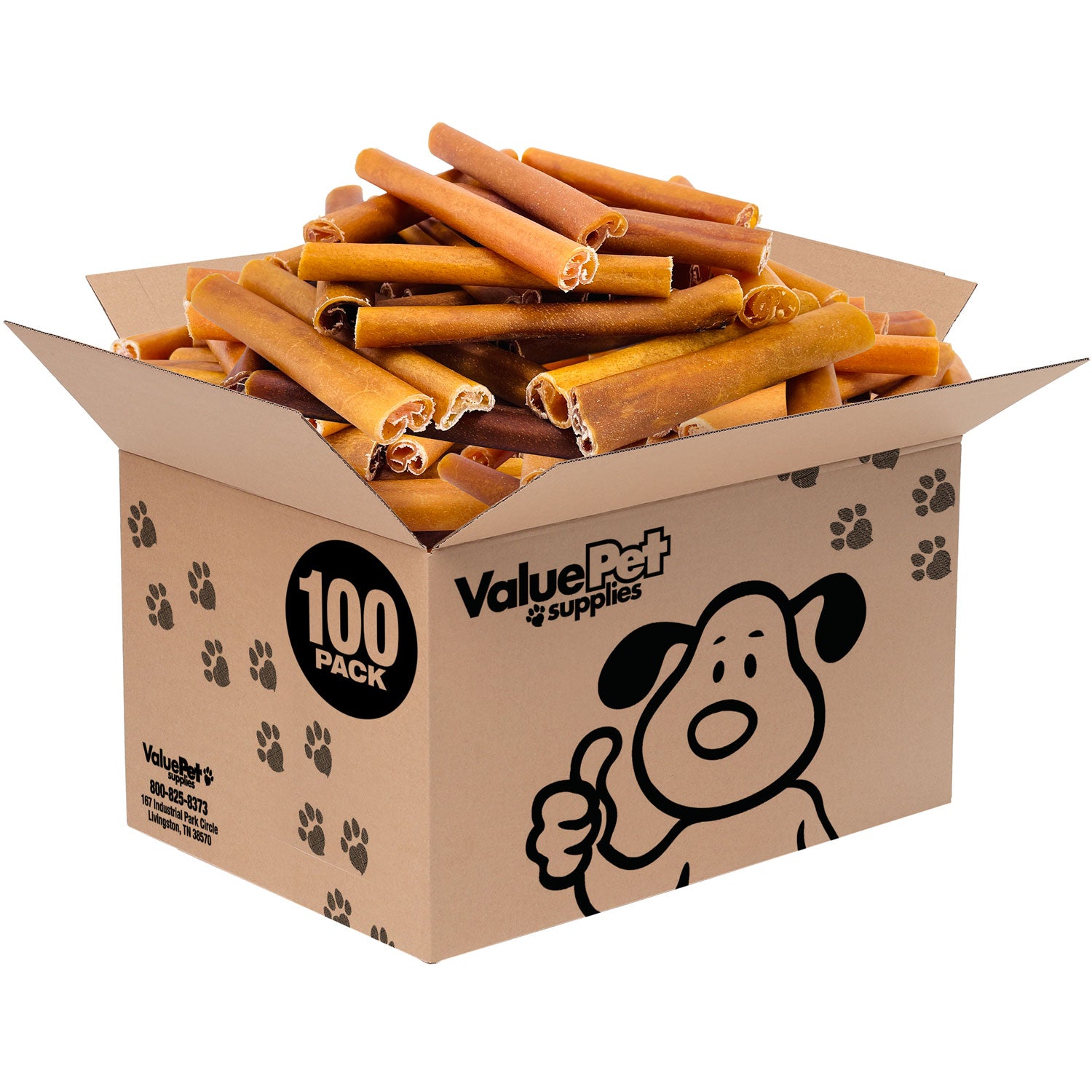 ValueBull Buffalo Collagen Sticks for Dogs, 6 Inch Thick Chews, Natural Long-Lasting Dog Treats, 100 Count Bulk Pack - Thick - 100 Sticks