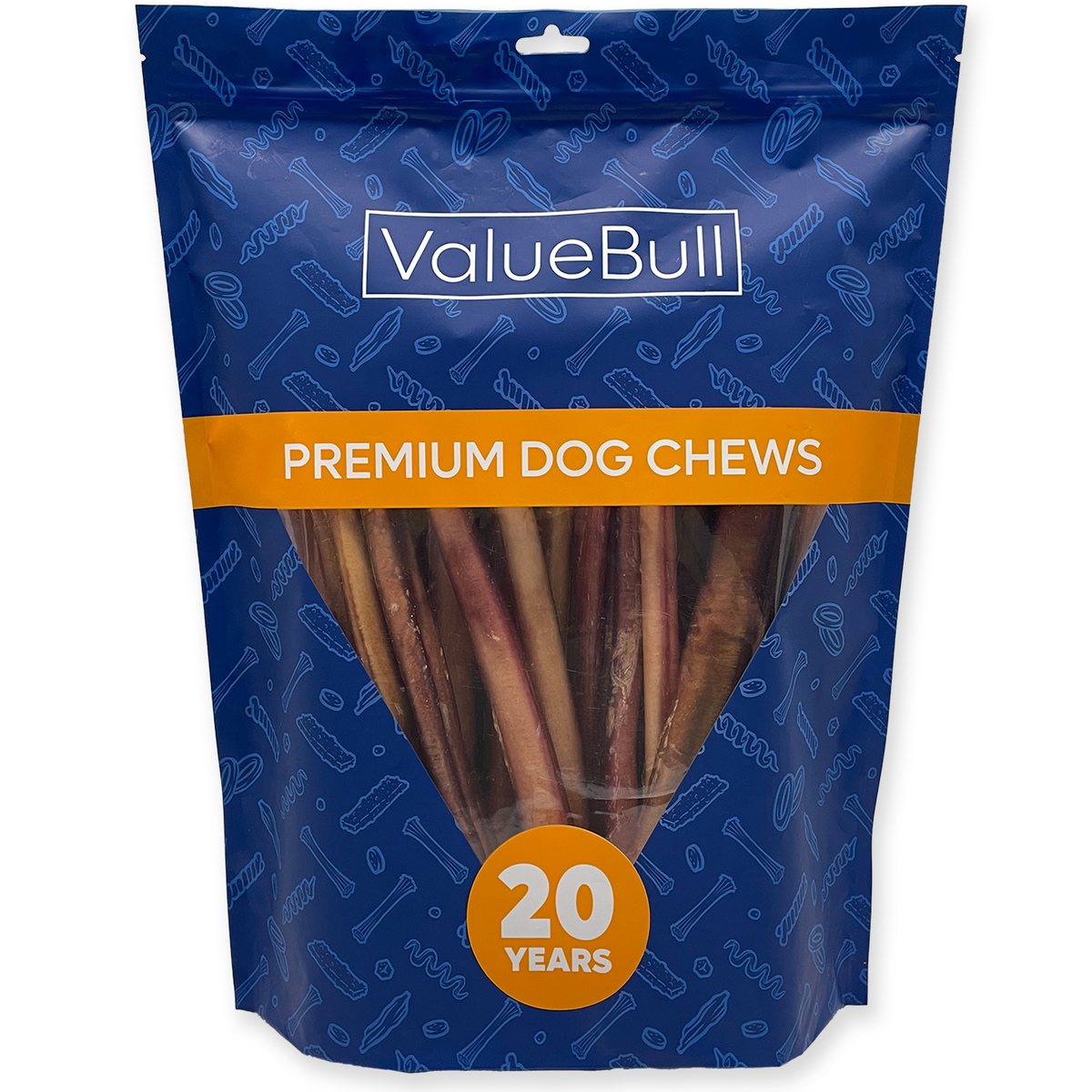 ValueBull Odor Free Bully Sticks for Large Dogs, Thick 12 Inch, 25 Count