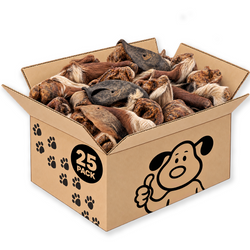 ValueBull Hairy Cow Ears for Dogs, 25 Count