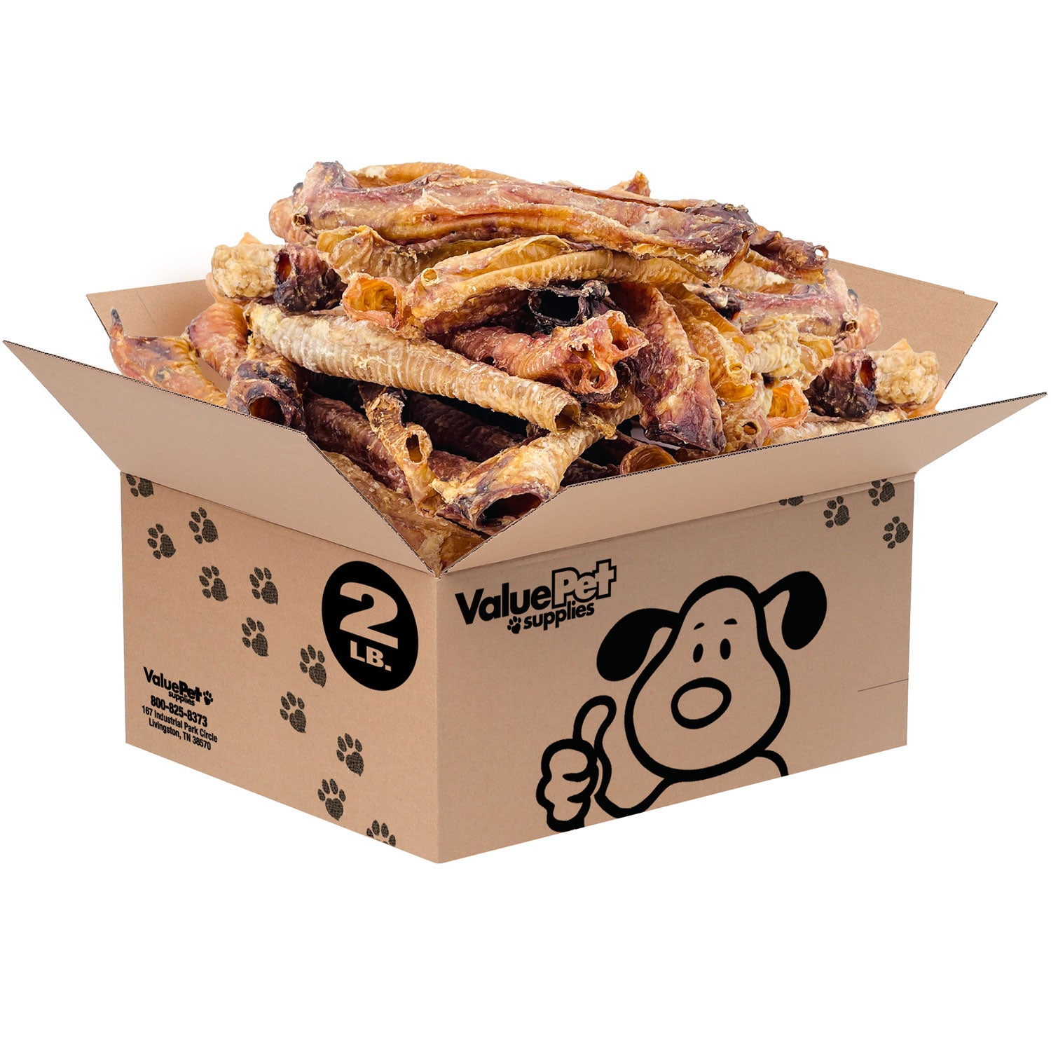 ValueBull Lamb Trachea for Dogs, Premium, 4-9 Inch, 2 Pound Bulk Pack - Trachea  - 2 Pound