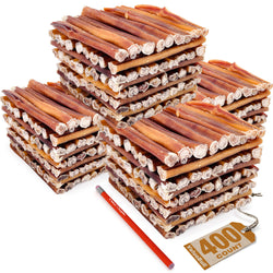 ValueBull USA Bully Sticks for Dogs, Medium 6 Inch, 400 Count Wholesale Pack - Medium - 400 Sticks