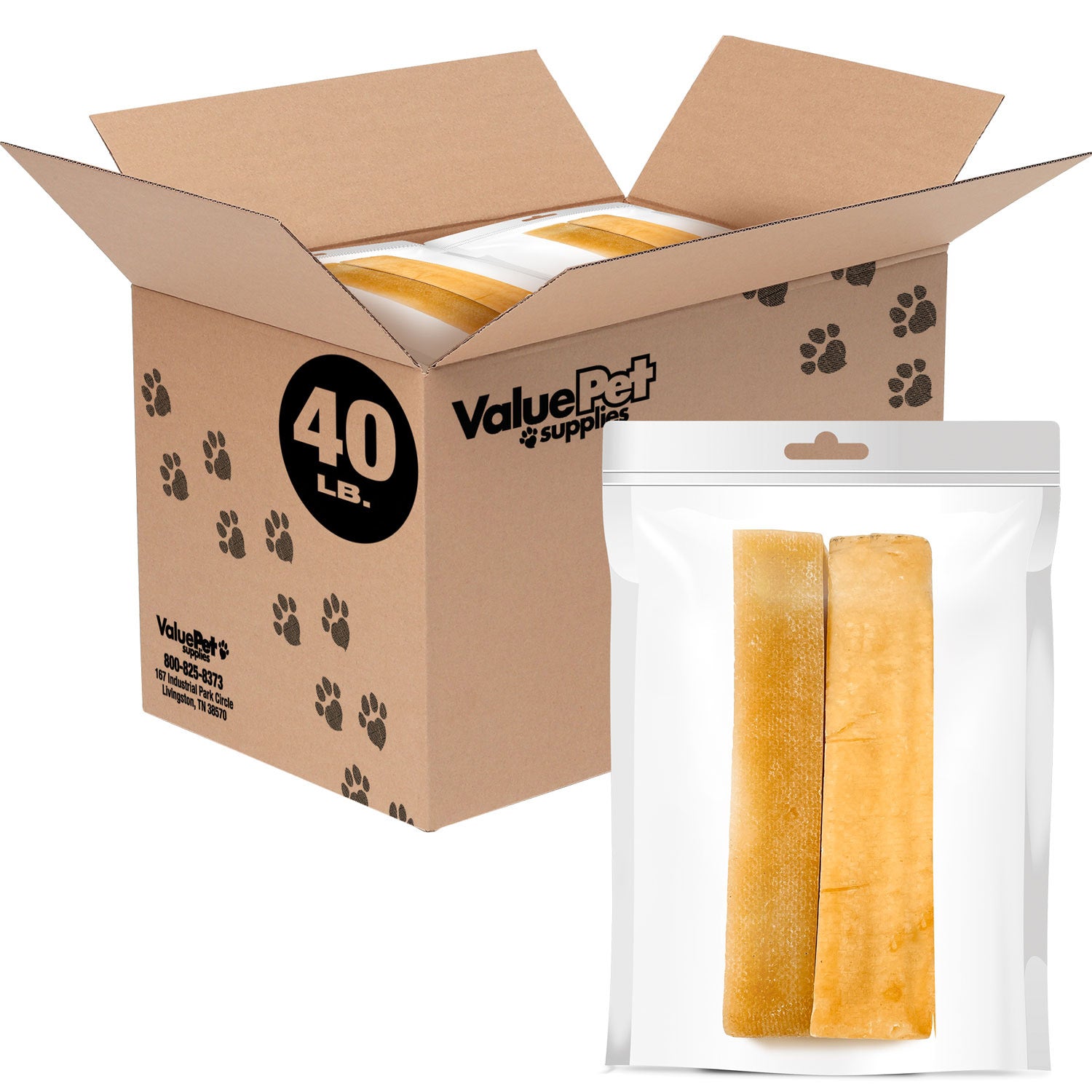 ValueBull Himalayan Yak Cheese Dog Chews, Extra Extra Large, 40 Pound Resale Packs (2 bars per bag)