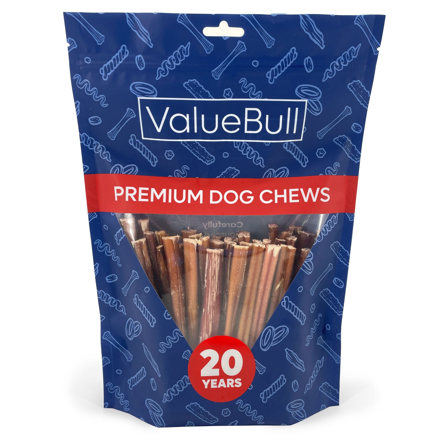 ValueBull Bully Sticks for Small Dogs, Extra Thin 6 Inch, 50 Count - Extra Thin - 50 Sticks