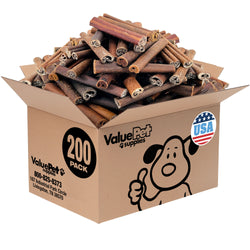 ValueBull USA Collagen Sticks for Dogs, 6 Inch Jumbo Chews, Natural Long-Lasting Dog Treats, 200 Count Bulk Pack - Jumbo - 200 Sticks