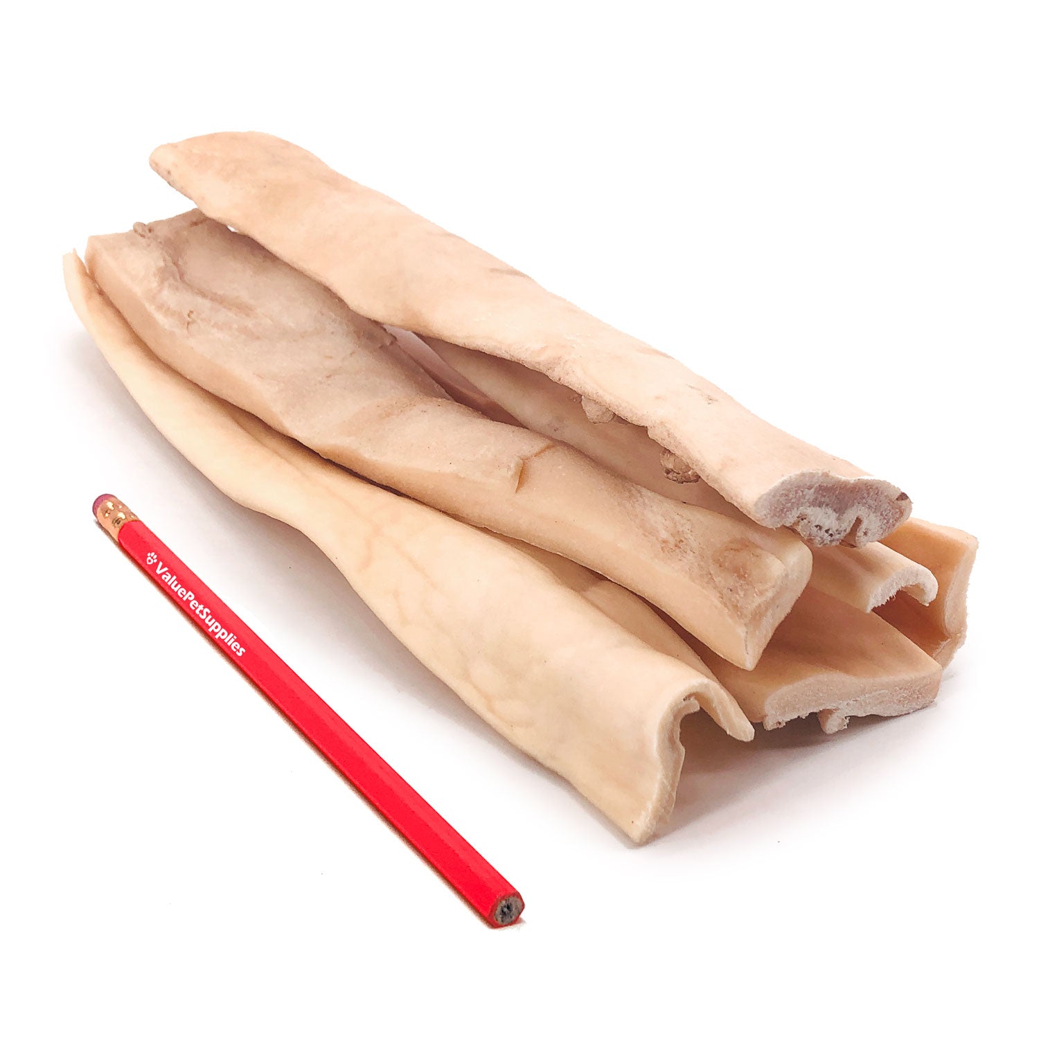 ValueBull Beef Cheek Slices, Long Lasting Dog Chews, Thick 9-10 Inch, 120 Count Bulk Pack - 120 Count