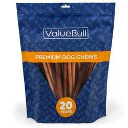 ValueBull Bully Sticks for Small Dogs, Thin 12 Inch, 25 Count - Thin - 25 Sticks